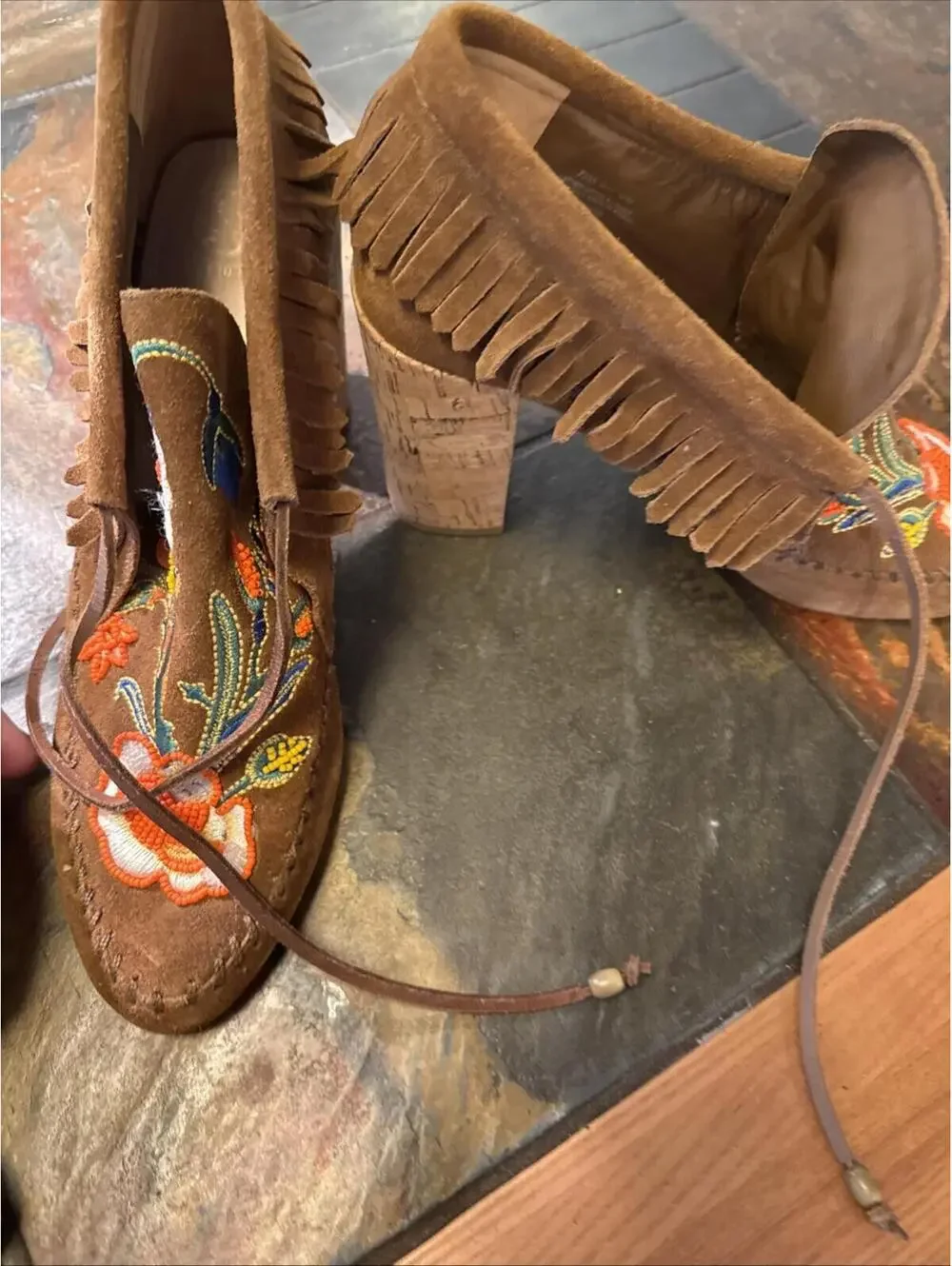 Tory Birch Brown Suede Classic Boot Embroidered One Of A Kind Beauty Size 10